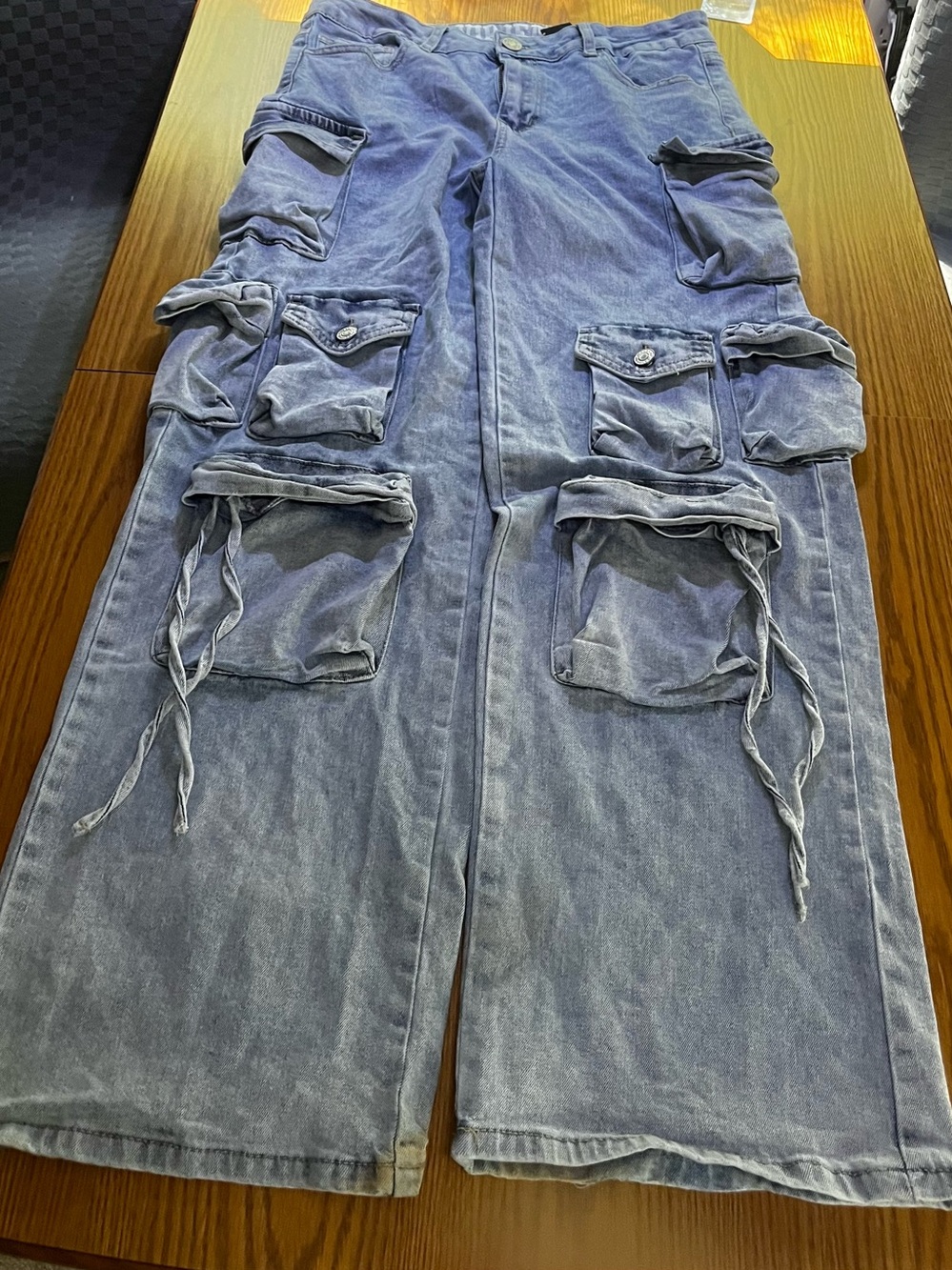 VIP Women’s Bootcut Cargo Jeans — Washed Blue Size 11